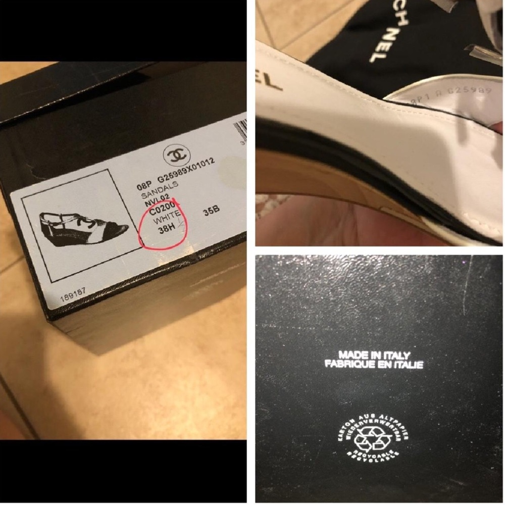 CHANEL SANDALS WEDGE HEEL WITH LARGE CC LOGO - Picture 8 of 8